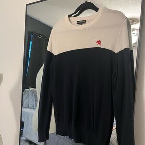 Express Men's Black and White Sweater